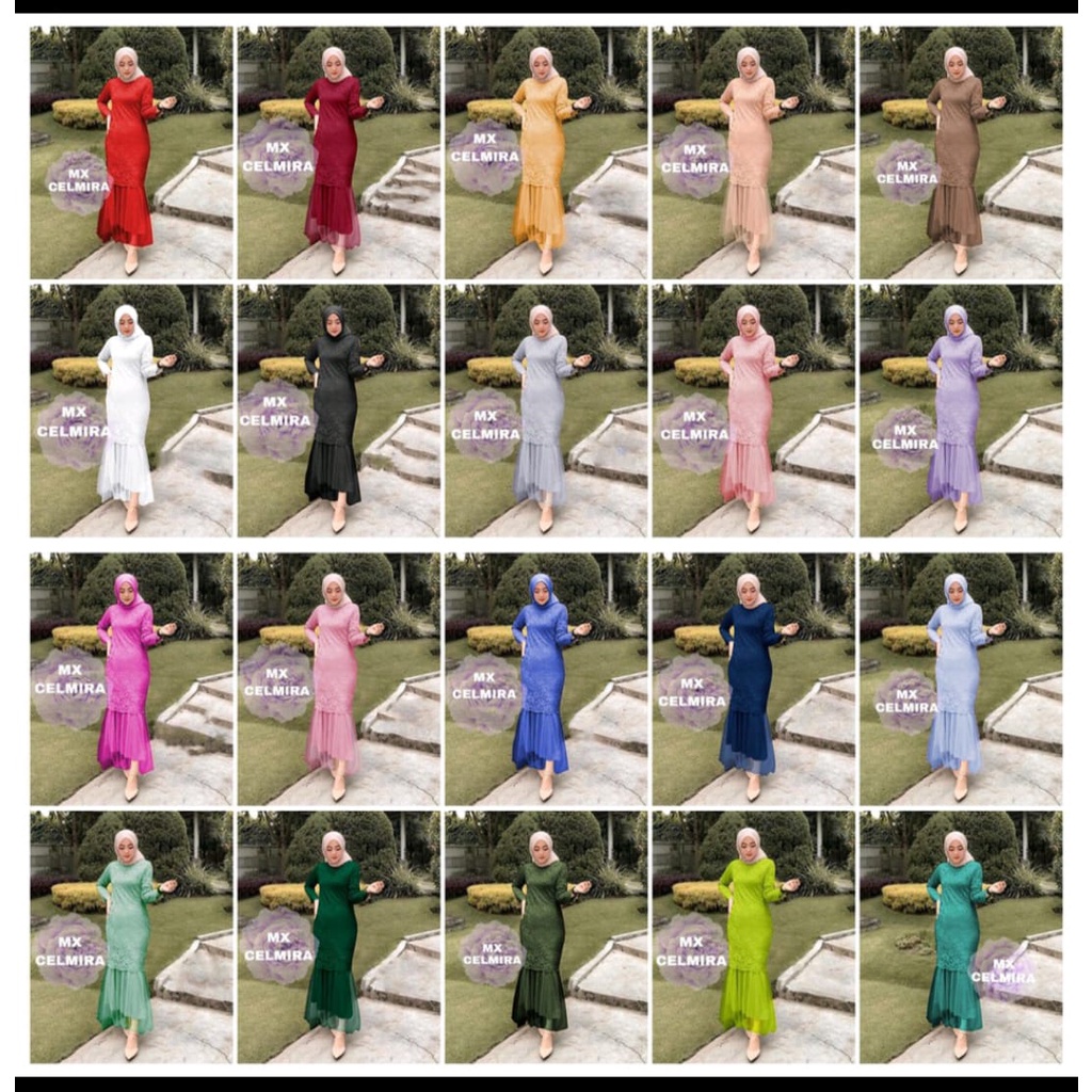 MX CELMIRA/MAXI WANITA MUSLIM BRUKAT DUYUNG/GAMIS PESTA RESEPSI KONDANGAN KEKINIAN GOOD QUALITY