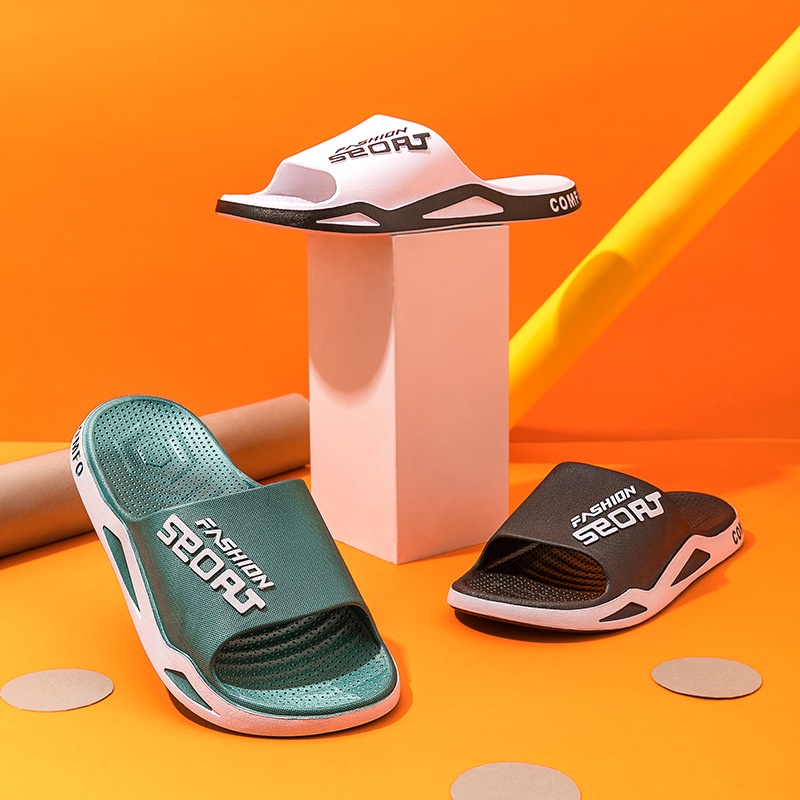 Sandal pria sandal selop pria sandal slop pria sendal cowok kekinian karet  [D01]