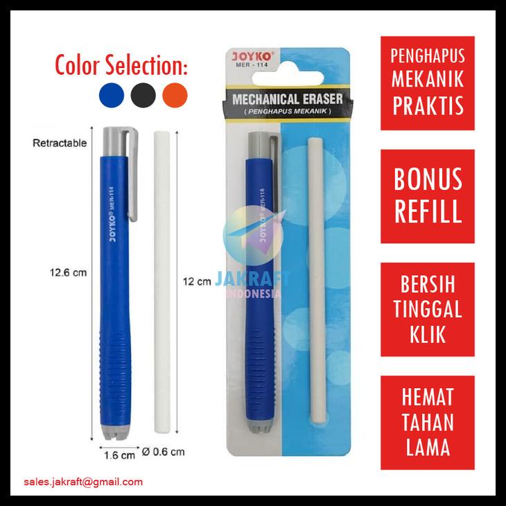 

Penghapus Pensil Mekanik Mechanical Eraser Joyko Mer-114 Bonus Refill Kode 329