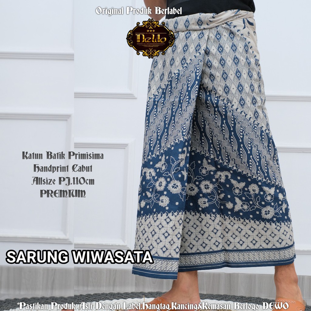 WIWASTA Sarung Batik Pria Cowok Dewasa Premium Motif Batik Lebaran Asli Solo ALL Size DEWO