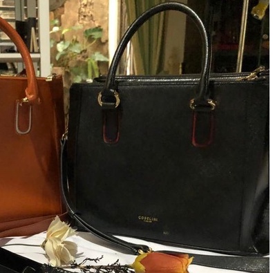Tas Hand Bag Gobelini Hitam Ori Asli Preloved