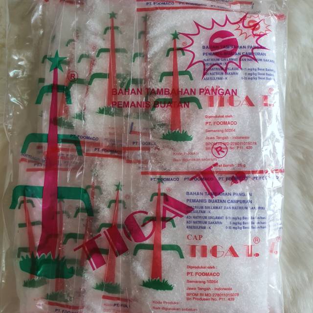 

Pemanis Buatan Tiga Tebu 25gr