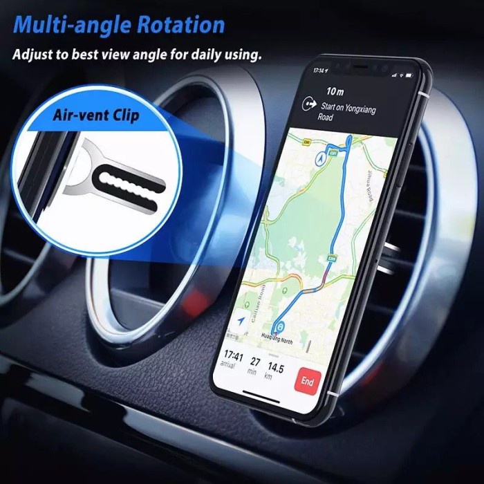 Ring Standing Universal Stand HP Iring + Car Holder Air Vent Original - Hitam