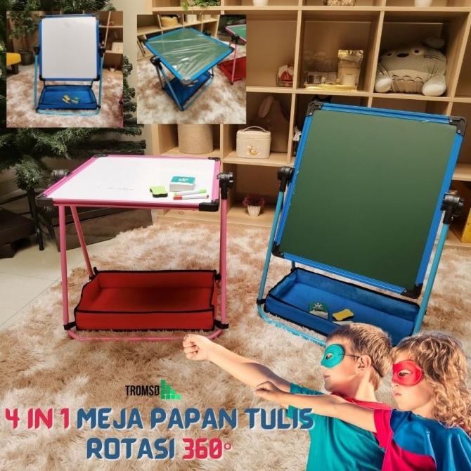 

Office & Stationery | Alat Tulis | Tromso 4 In 1 Meja Dan Papan Tulis Anak 2 Sisi Lipat / Desk & Board | Best Seller