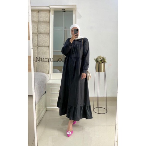Ready.. Hanin Poplin Midi Dress by NunuLolo Gamis Muslim Original