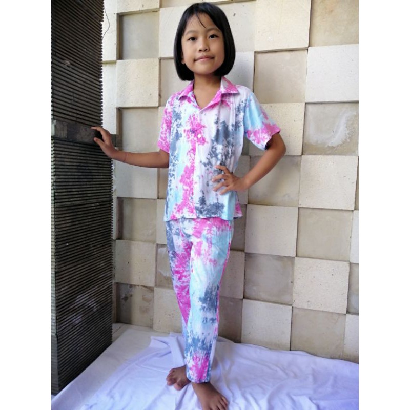 Set Pajamas Tie Dye Rayon Bali Anak Vol. 3 / Piyama Set / Set Anak / Tie Dye Set / Piyama Tidur