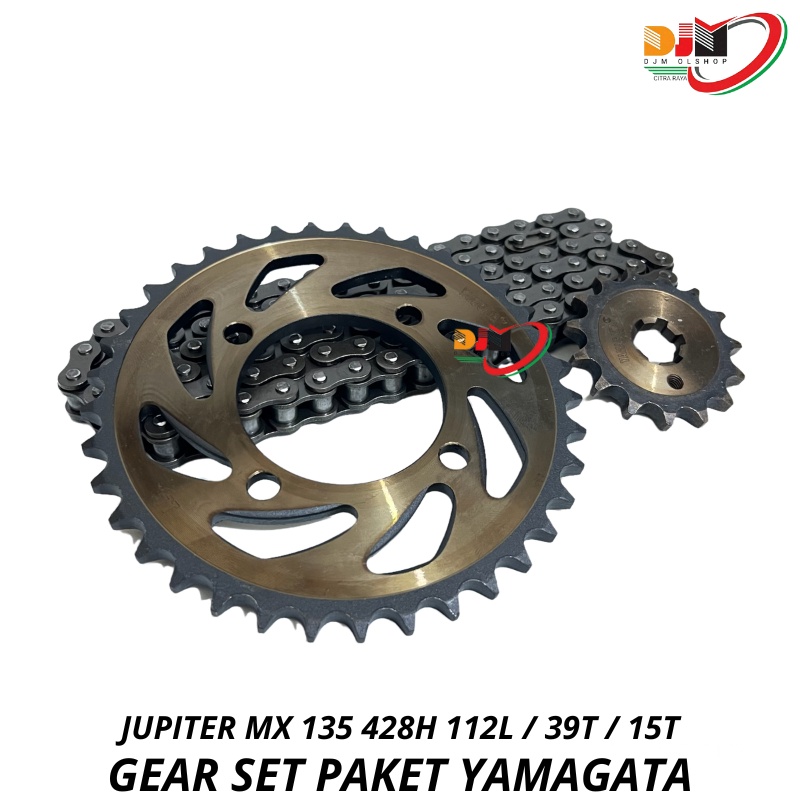 Gear Set Paket Jupiter MX 135 1S7 110 428H 112L 39T 15T Original Yamagata