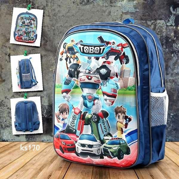 Tas Ransel Anak Karakter TOBOT Ransel anak sekolah Paud SD SMP tas punggung anak laki laki keren BISA COD