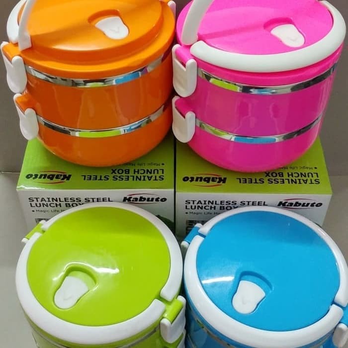 Rantang KABUTO lunch box 2 layer BL-1400-2 / kotak makan 2 susun