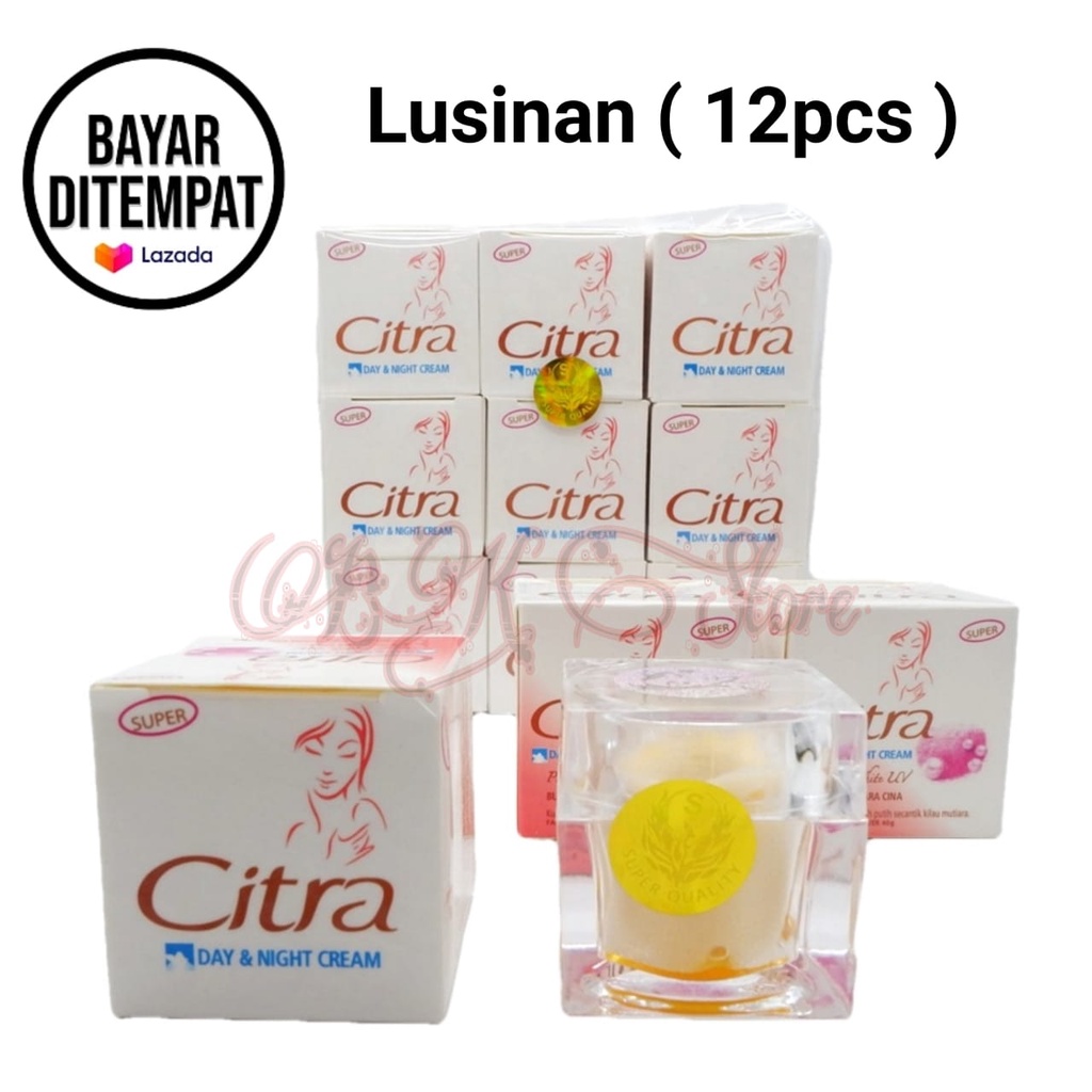 12pcs (Lusinan) Citra Super Pearl With UV Krim Pencerah Wajah Siang dan Malam