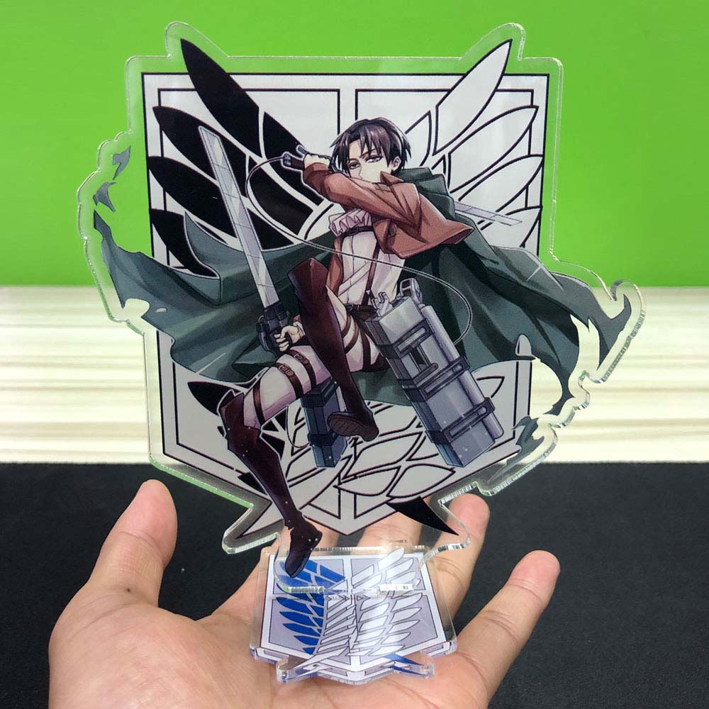 Needway  Cute Desktop Decoration DIY Desktop Standing Card Attack on Titan Model Toy Acrylic Stand Levi Ackerman Figure Decoration Shingeki no Kyojin Eren Jaeger Figure Model Plate