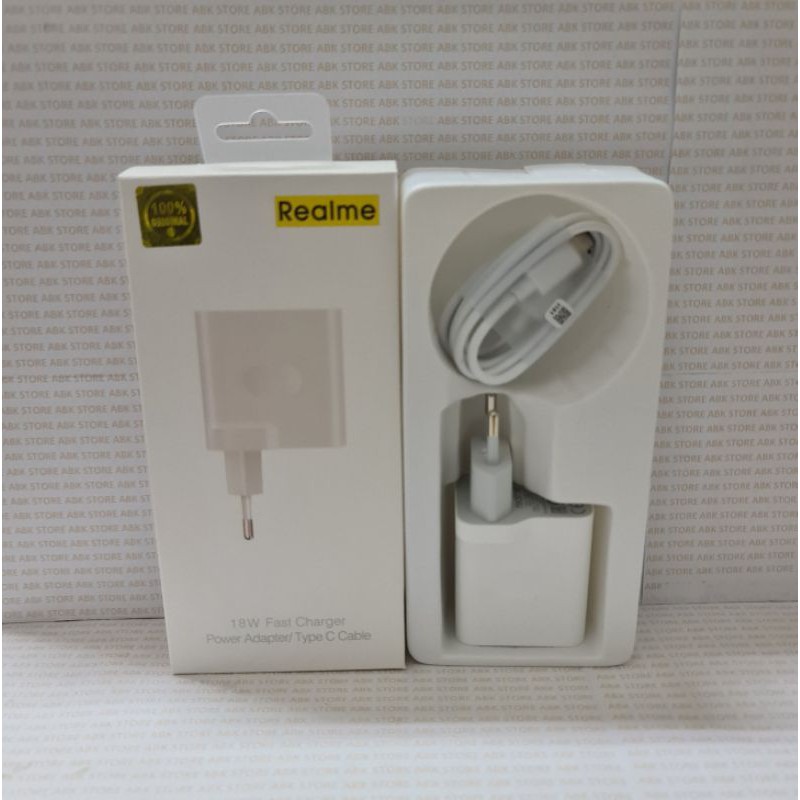 Charger 18W REALME C17 | Realme 7i Usb Type C Fast Charging Original 100%