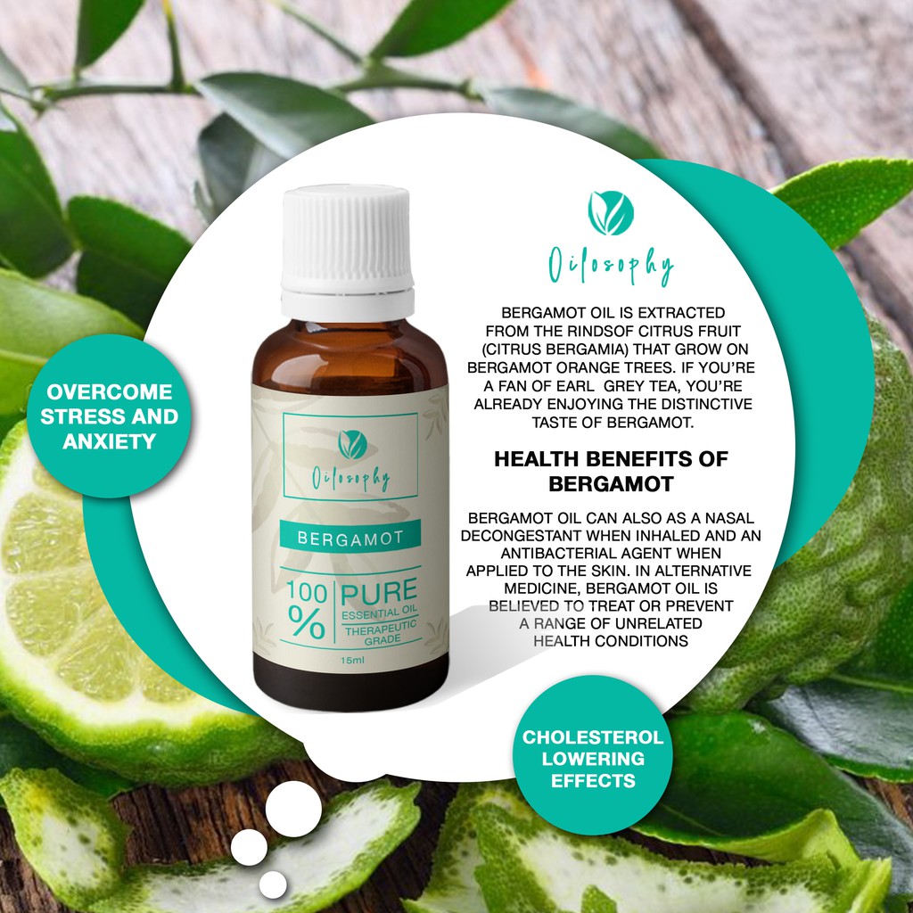 BERGAMOT ESSENTIAL OIL | 100% PURE ESSENTIAL OIL | THERAPEUTIC GRADE