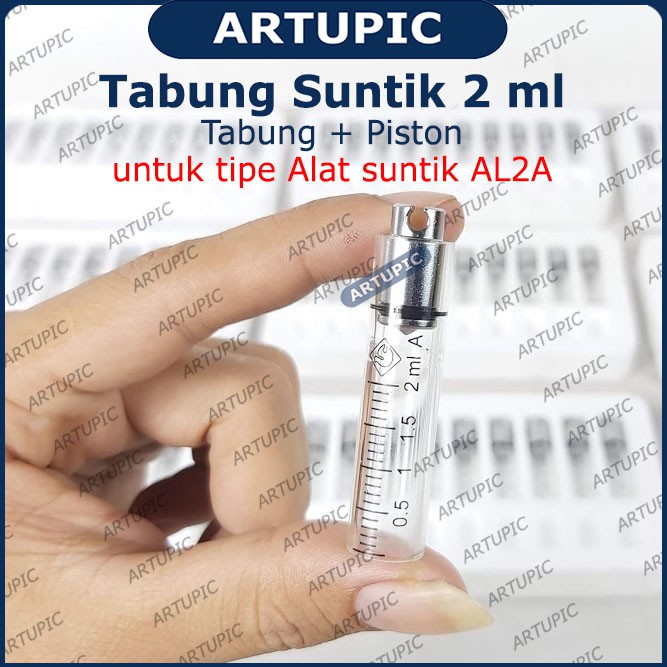 Tabung Suntik 2 ml Suku Cadang Alat Suntik TABUNG AL2A Piston Karet Vaksin Hewan Ternak Unggas Ayam