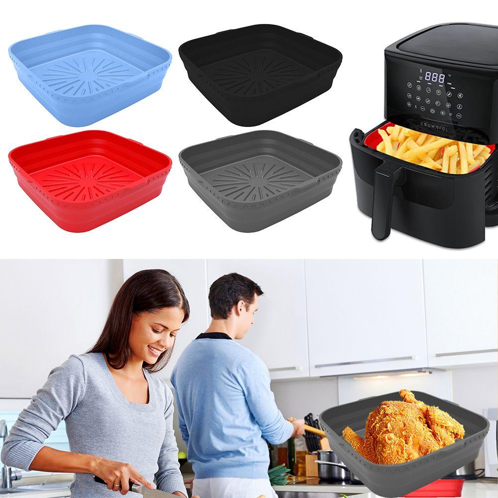 Top Foldable Square Silicone Pot Lembut Masak Reusable Pizza Plate Baking Basket