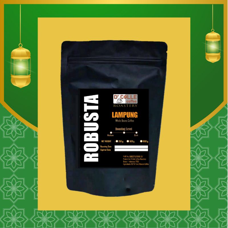 

D'Colle Coffee Kopi Robusta Lampung 250 gram | Medium to dark Roast | Natural Process