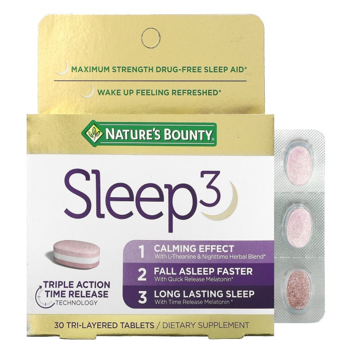 Nature's Bounty Sleep 3 Maximum Strength Sleep Aid 30 Tablets