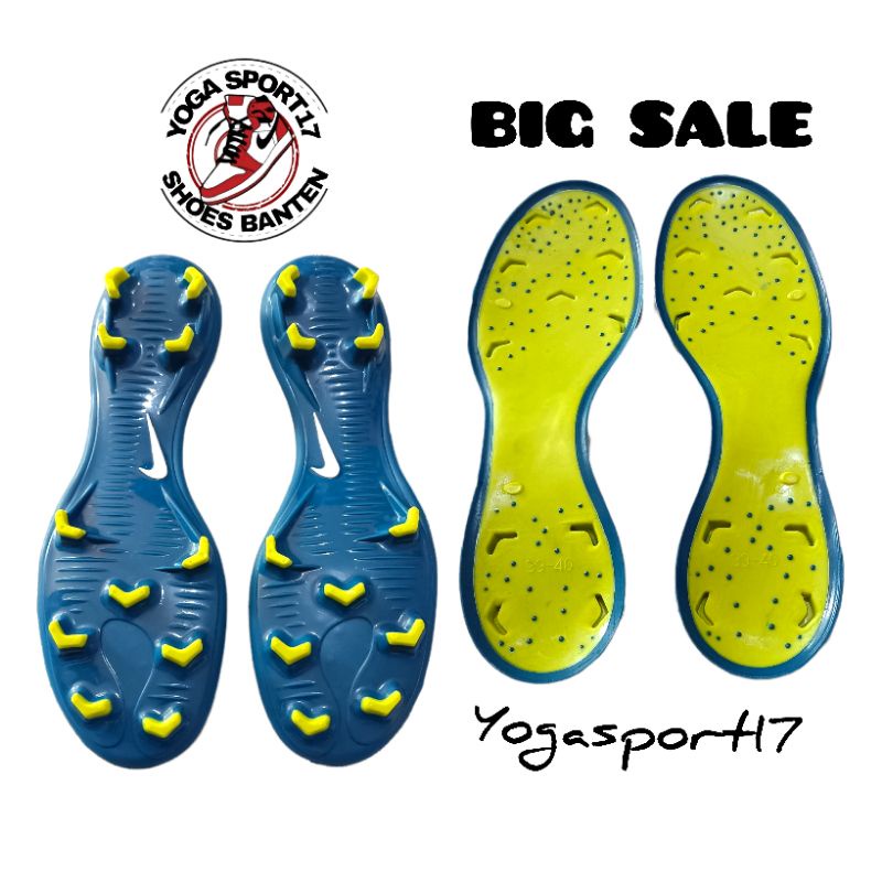 Outsole/sole sepatu bola nik ori, pull sepatu bola nik dua warna