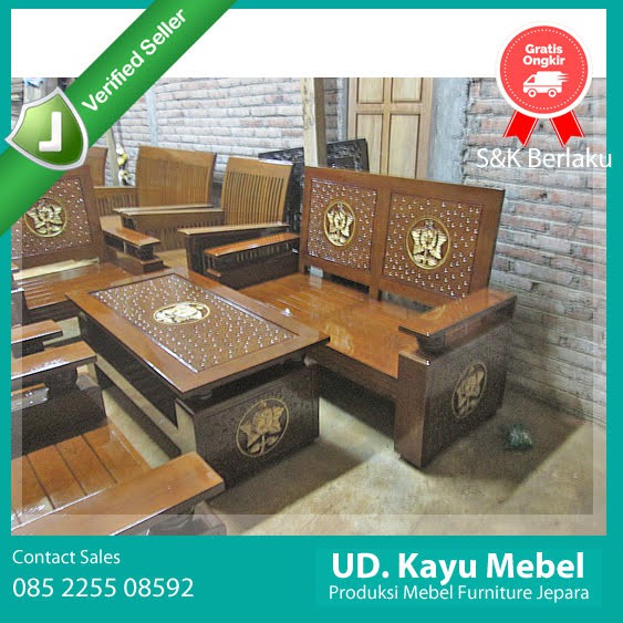JUAL KURSI TAMU KAYU JATI JEPARA 2-1-1 MODEL KOPER - kursi kayu jepara - kursi jati jepara