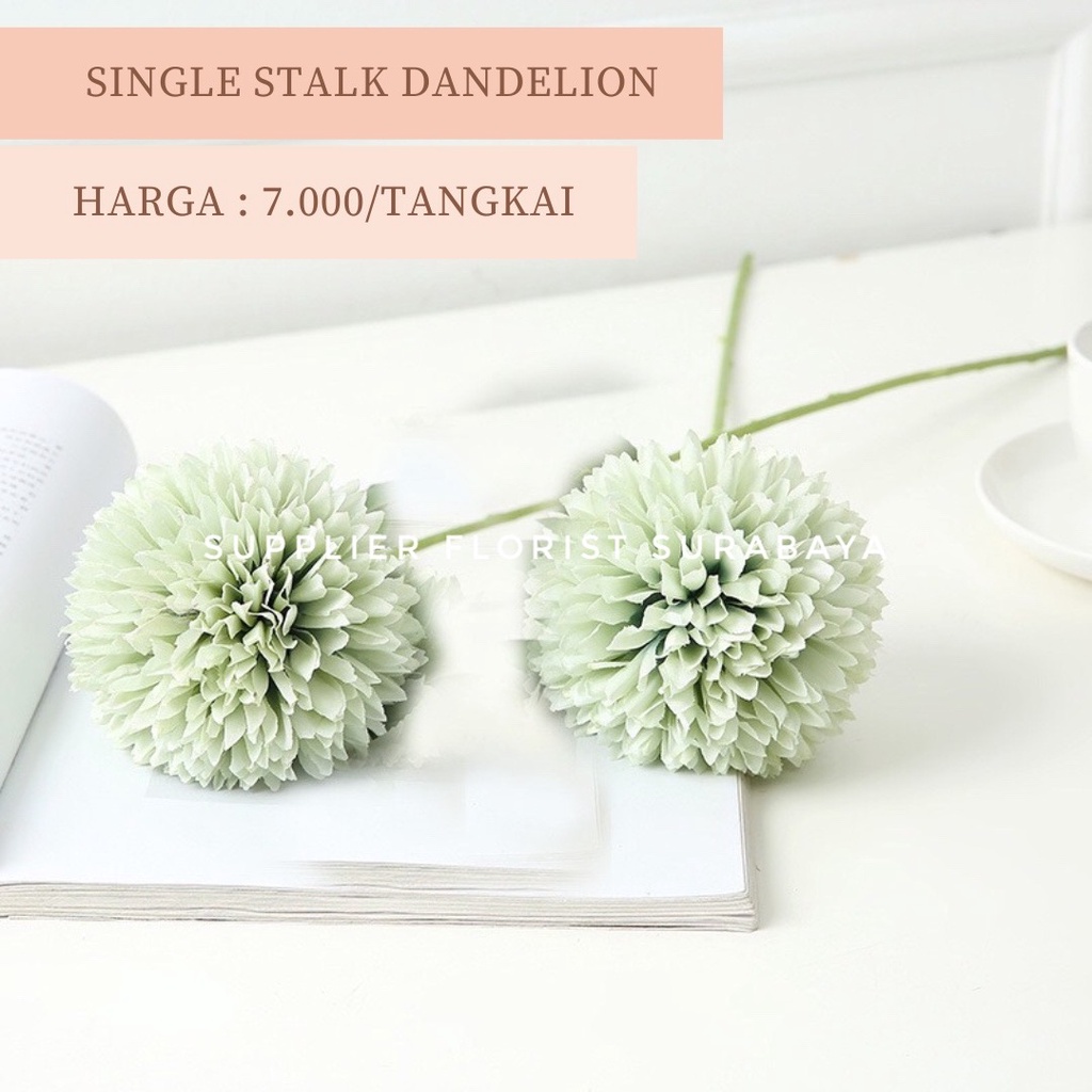 DANDELION ARTIFICIAL FLOWER BUNGA PALSU HIASAN BUNGA POM POM PING PONG DANDELION KECIL