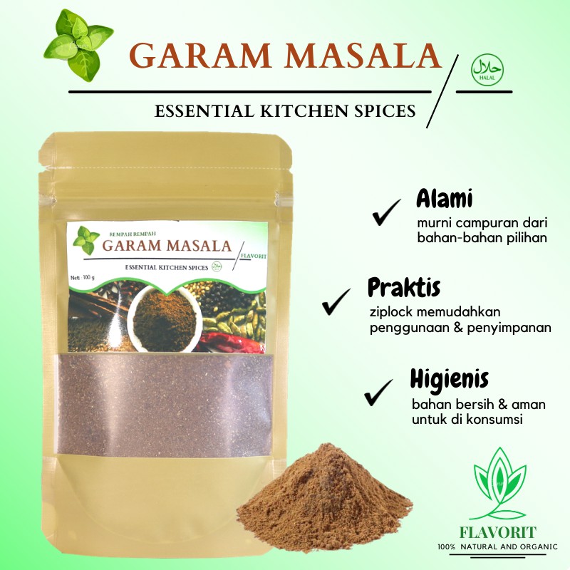 Bumbu Garam Masala Bubuk Bahan Makanan Pokok Dapur Kering Rempah Penyedap Rasa Racik Herbal Murni