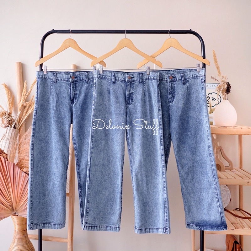 Washed denim kulot import