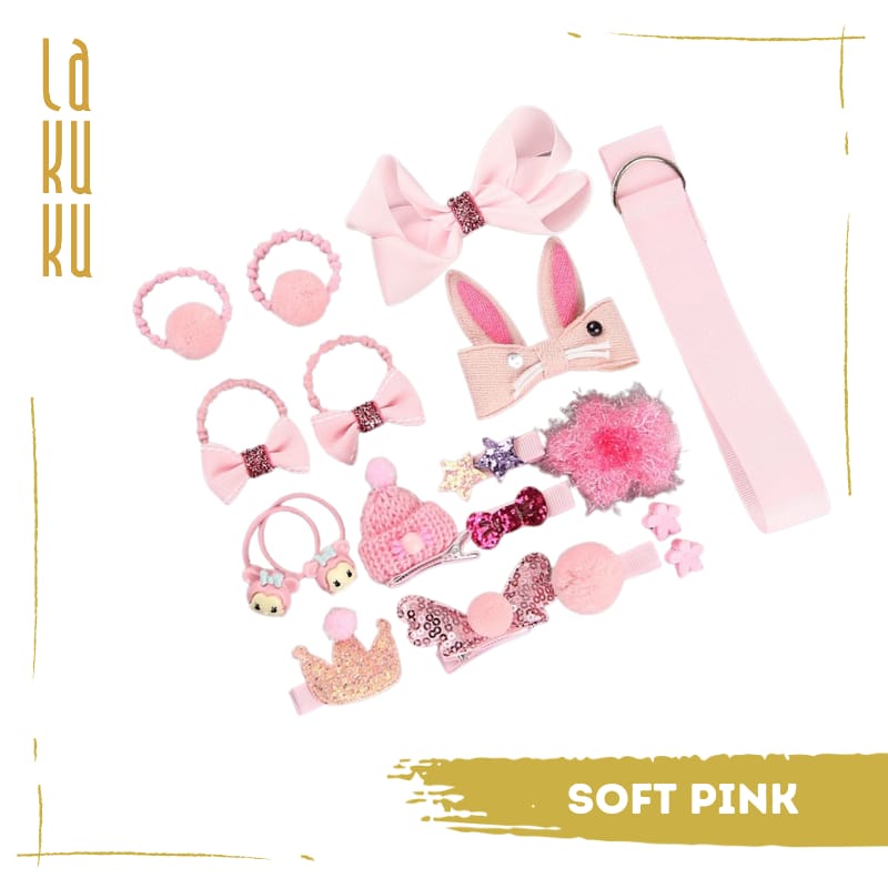 Lakuku - Aksesoris Rambut Jepitan Ikat Rambut Set 1 Box isi 18 pc