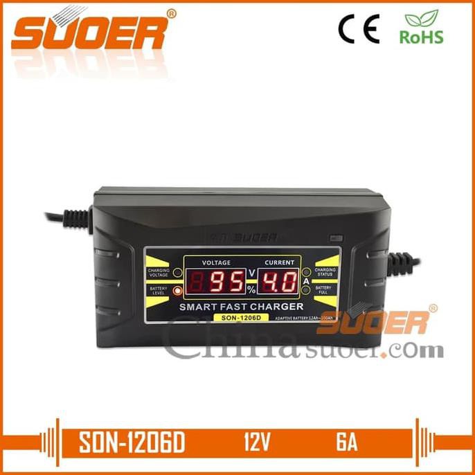 Alat Cas Accu Aki Suoer 12V 12AH 100AH 6A