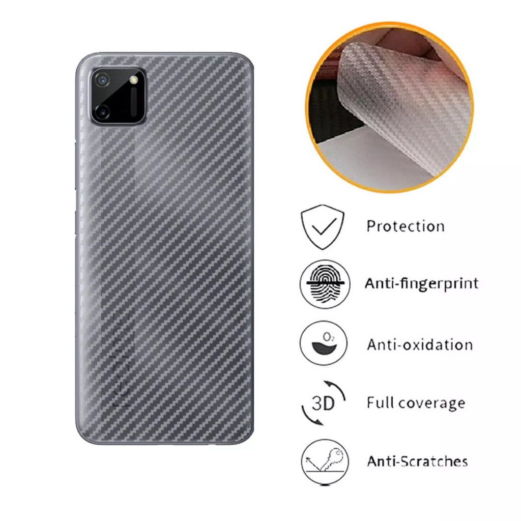 GARSKIN Sticker Carbon Samsung A03s Samsung M52 Skin Carbon Transparan Fiber Protection Back Sticker Carbon