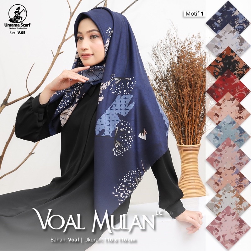 VOAL MOTIF SEGIEMPAT UMAMA LASERCUT HIJAB OSAKA MULAN LC