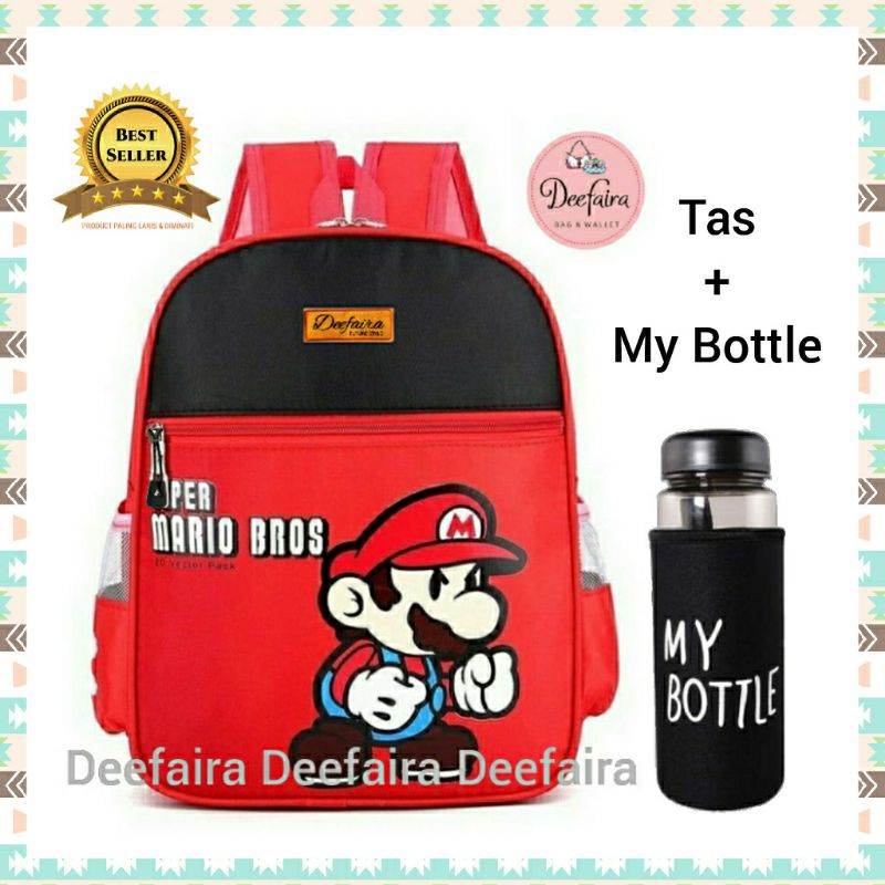 Tas Sekolah Tas Backpack Anak PAUD TK SD Tas Ransel Super Mario Bros