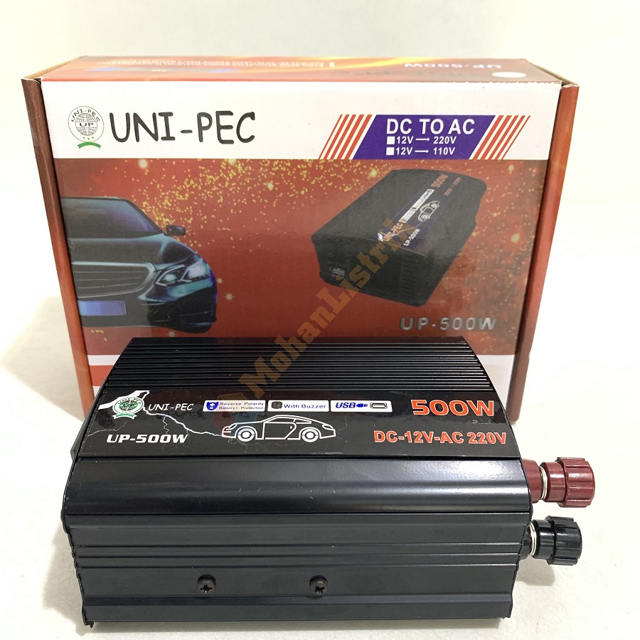 POWER INVERTER 12V 500WATT UNI-PEC 500W DC 12V TO AC 220V