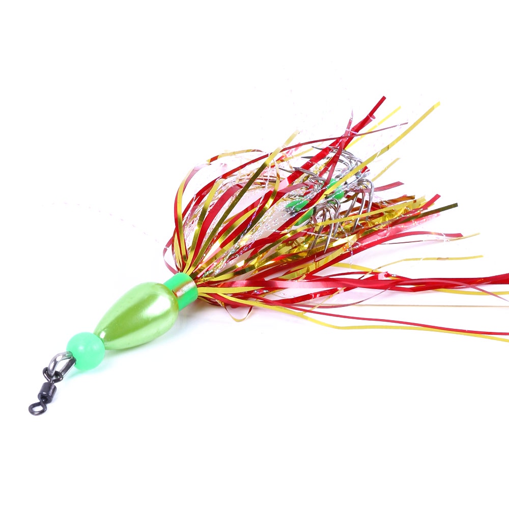 HENGJIA 2PCS/BOX Squid Jigs Artificial Spinner Spoon Luminous Bead 10cm 8.7g Artificial Squid Hooks Pike Carp