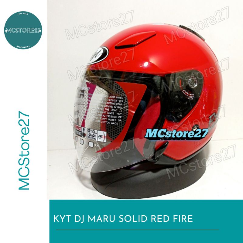 HELM HALF FACE KYT DJ MARU SOLID/POLOS MERAH