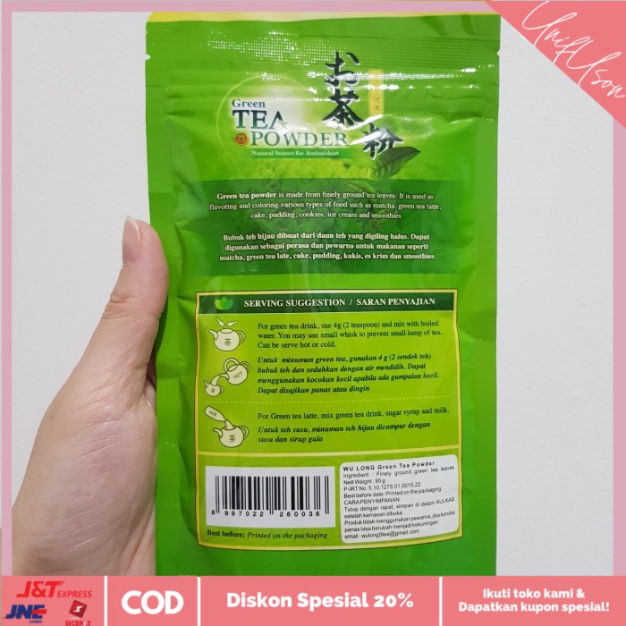 

⭐COD⭐ wu long green tea powder 95gr