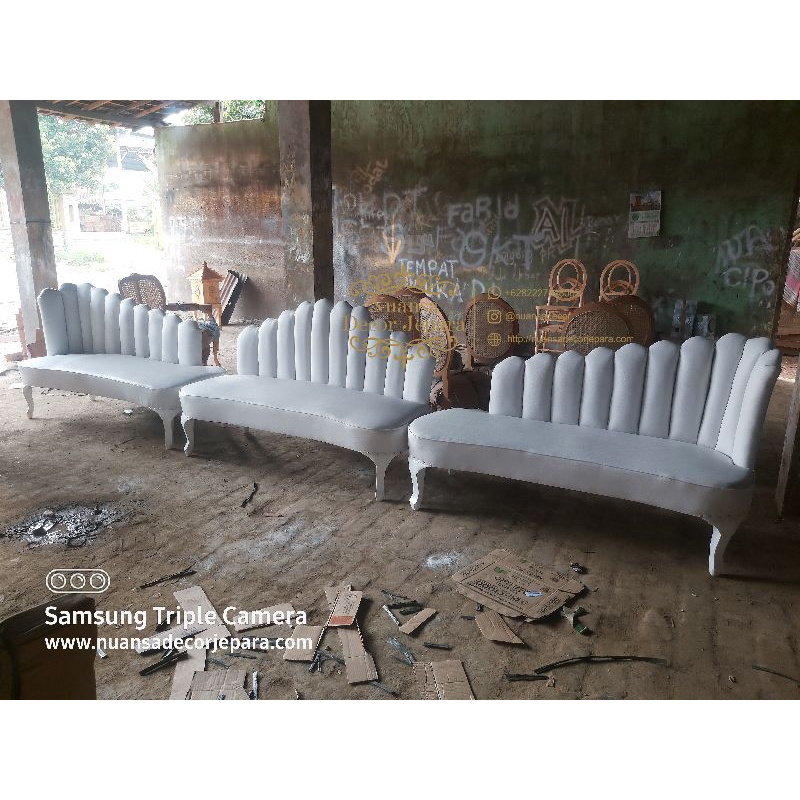 kursi pelaminan kerang, kursi pelaminan retro, kursi pelaminan jepara