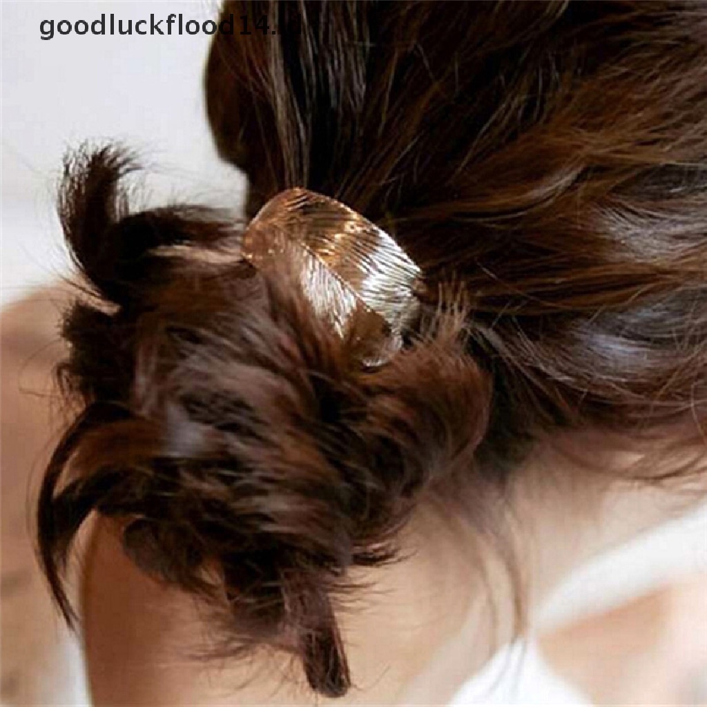 [OOID] HOT Women Tree Leaf Shape Mental Hair Rope Elastic Rubber Band Headdress Rope ID