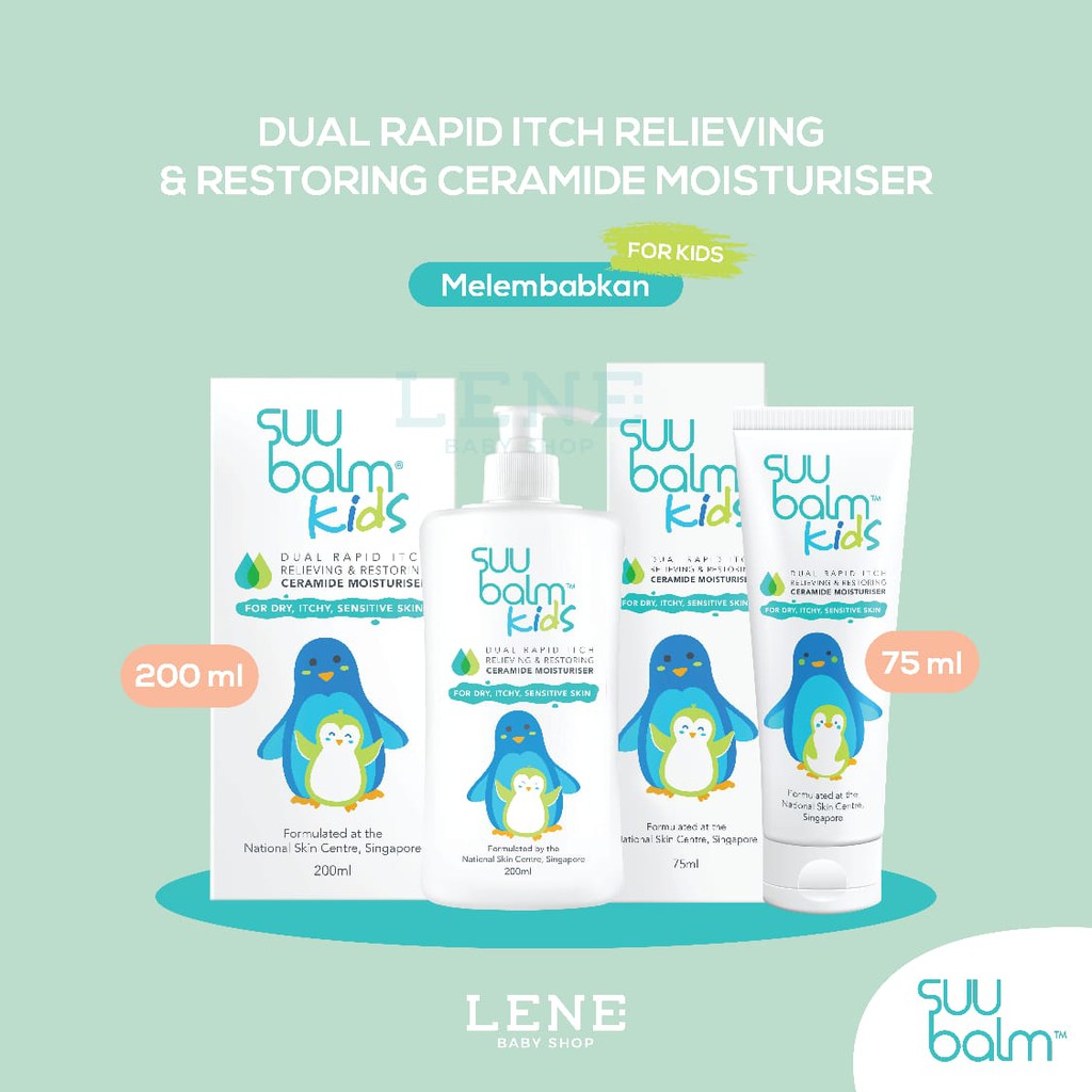 Suu Balm Kids Dual Rapid Itch Relieving &amp; Restoring Ceramide Moisturiser 75 / 200 ml