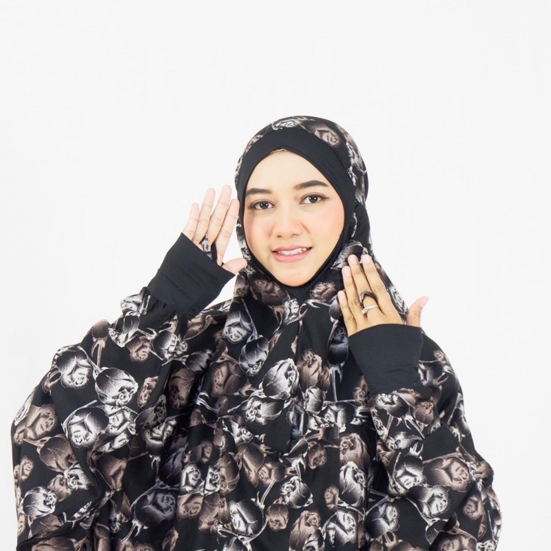 Mukena dewasa terusan rayon viscose premium bahan adem exclusive super jumbo travelling traveling