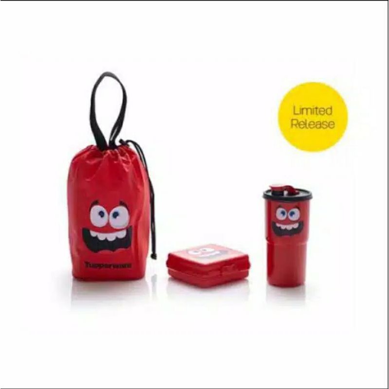 smiley lunch set red TUPPERWARE