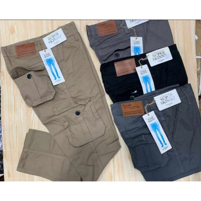 Celana cargo panjang pria-celana panjang pria slim fit