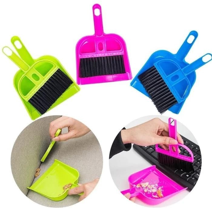 sapu pengki set sapu debu dustpan serokan mini serokan pengki kecil brush kecil pembersih keyboard-5