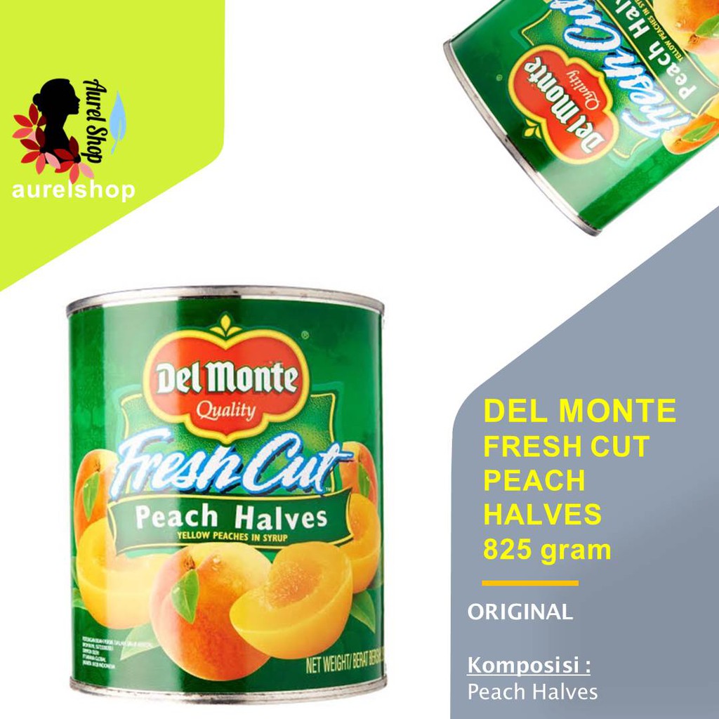 

DEL MONTE Delmonte Fresh Cut Peach Halves kemasan kaleng 825 g