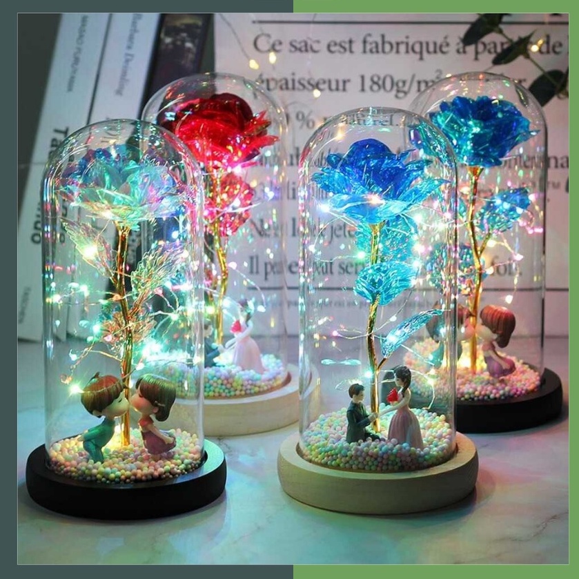 Lampu Bunga Mawar Dekorasi LED Beauty and The Beast Kamar Tidur Aesthetic GS8