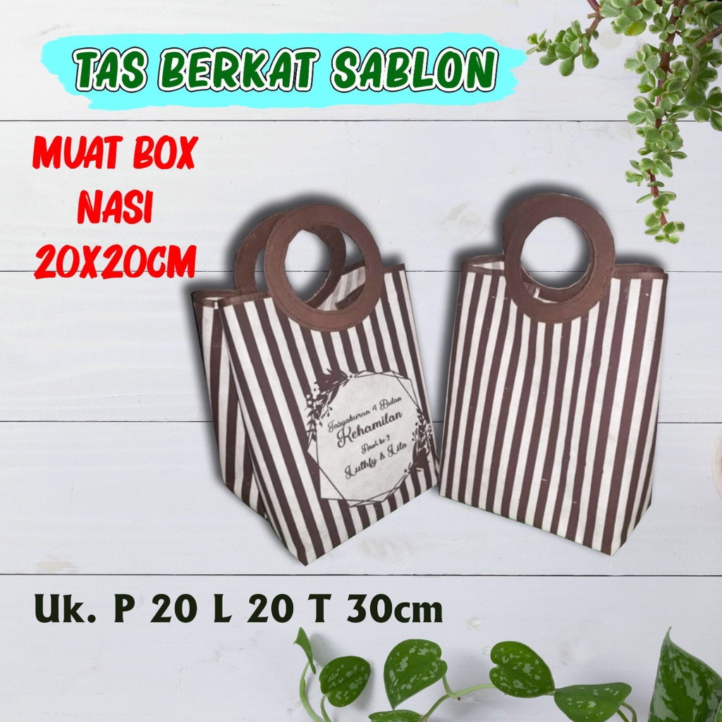 TAS HANTARAN BERKAT MURAH / TAS BERKAT HAJATAN / TAS HANTARAN NASI KOTAK 20X20CM