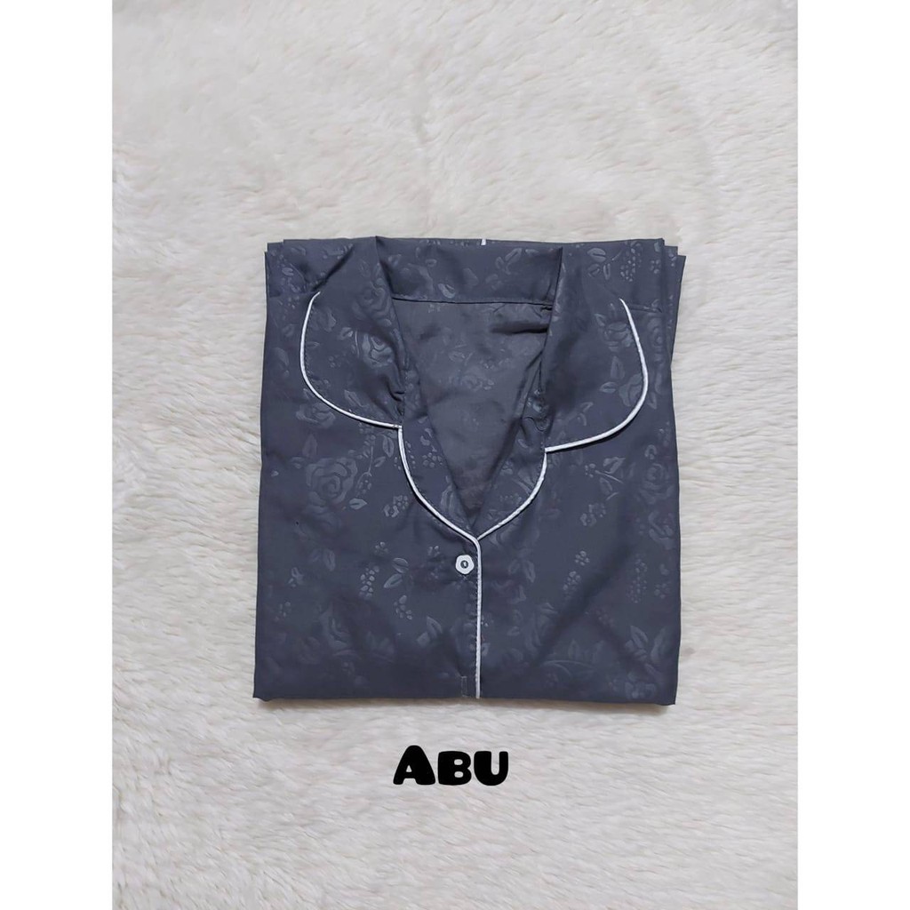 PEPOY SHOP Setelan Piyama Baju Tidur CP Celana Panjang Embos LD 104 Cm All Size-ABU/GREY