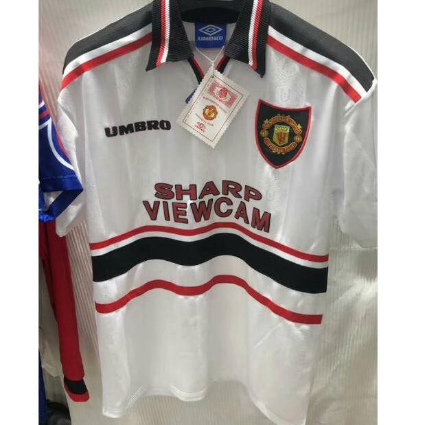 IMPOR jersey Baju Bola Retro Classic Klasik MU Manchester United Away Putih Sharp New 1998 1999 2020