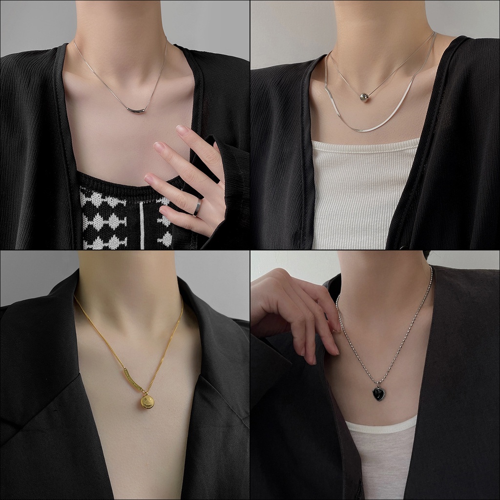 Selebriti Internet double lapisan mencintai jantung kalung mutiara untuk wanita in niche desain temp