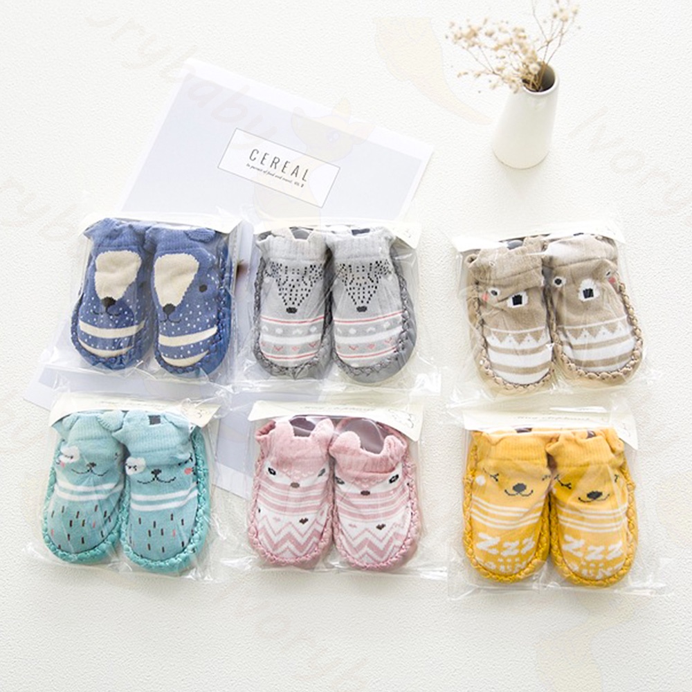 Ivorybaby Sepatu prewalker anti slip lembut kaos kaki bayi anak belajar berjalan