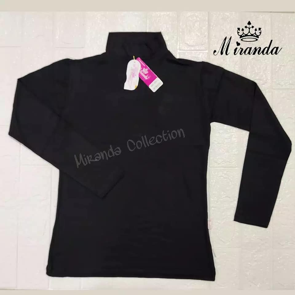 Premium Kaos Manset Turtle Neck Leher Lengan Panjang Merk Miranda MS 305 Size L - XXXL Bahan Adeem Nyaman